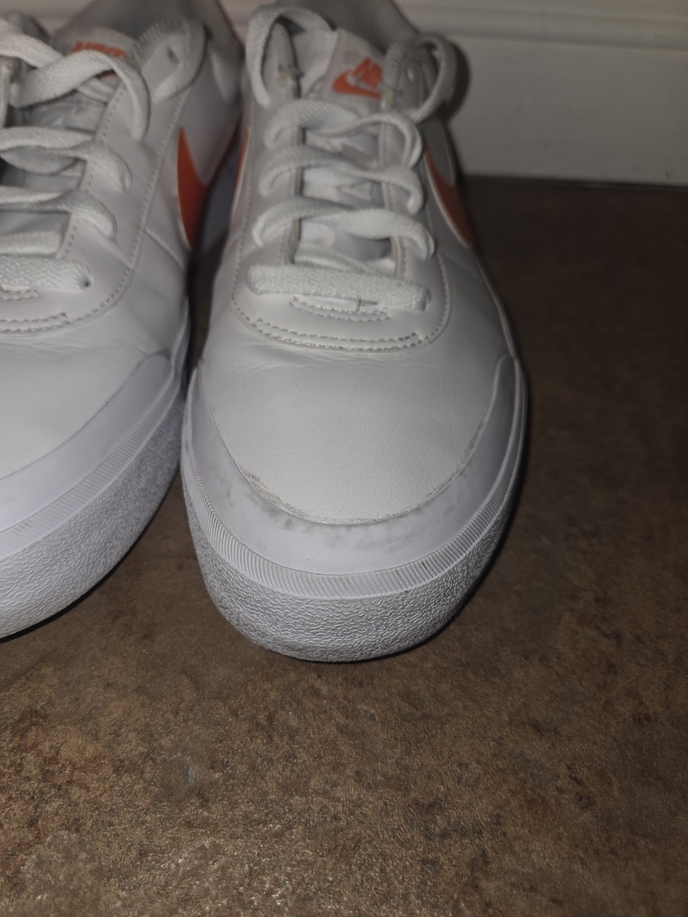 Nike Court Legacy Sneakers White Orange Low Top Lace Up Casual Shoes Unisex - Picture 4 of 11